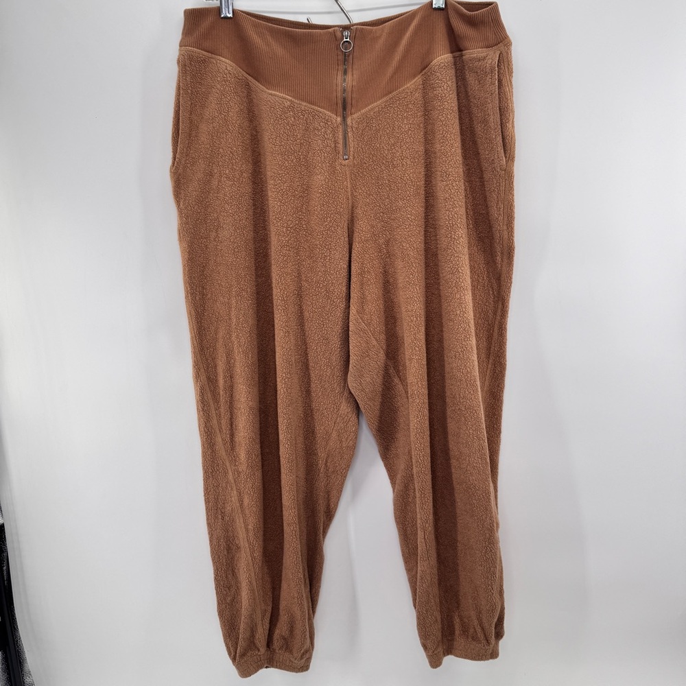 Aerie Women’s XL Brown Sherpa Fleece Corset Jogger